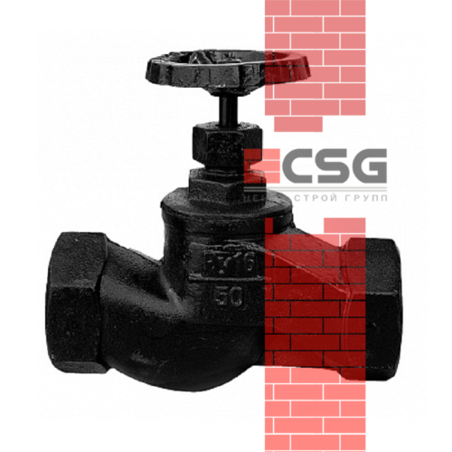 Клапан запорный чугунный 15кч18п Ду40 Ру16 муфтовый, DN 40