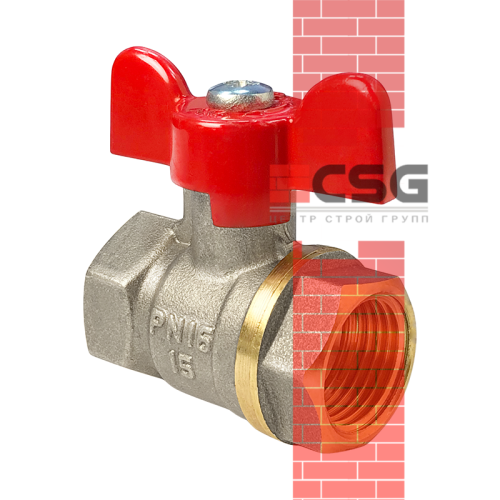 Кран шаровой латунь Стандарт 230 Ду15 Ру16 ВР полнопроходной бабочка ГАЛЛОП 103163 арт.1213324CDEK