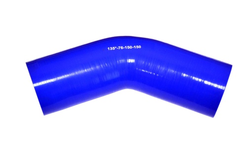 Патрубок силиконовый угловой Ф 76 мм L=150х150 мм, 135°