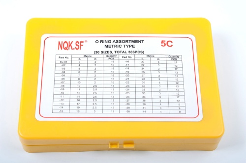 Набор колец уплот. резин. Метр.  (№5С) 386 шт